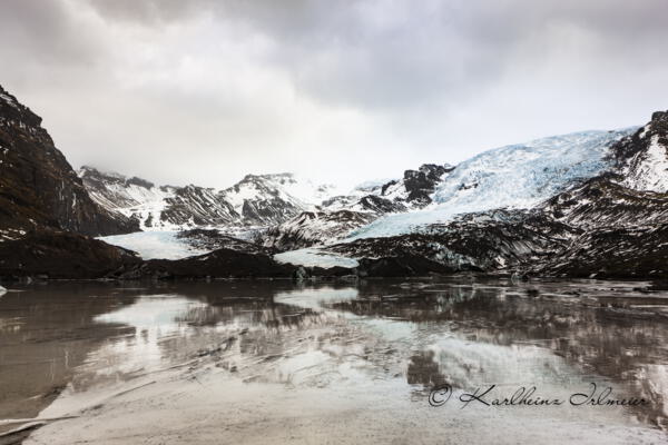Zugefrorene Gletscherlagune des Skeidarajökulls, Sudurland, Südisland, Island