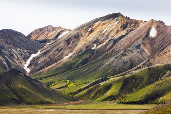 Farbenprächtige Rhyolithberge in Landmannalaugar, Fiallabak, Sudurland, Südisland, Island